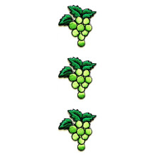 Set 3 Pcs Mini Small Green Grape Bunch Fruit Cartoon Iron Sew On Patch Kids Sticker for Hat Cap Polo Backpack Clothing Jacket T-Shirt Embroidered Iro