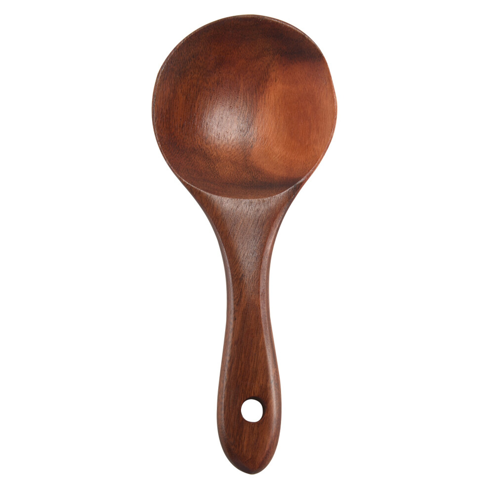 Teak Wood Spoon Natural Solid Rice Wooden Paddle Serving Kitchen Utensils 4852884907434