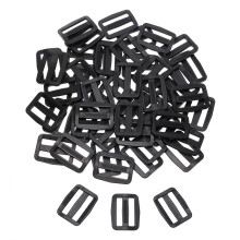 Shapenty 50PCS Cern plastov trojkluzn posuvn tlactka Tlactko s nastavitelnm popruhem Posuvn prezka na popruh pro batoh na opasku a taky (cer