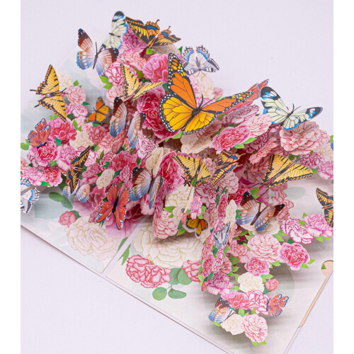 Sharonlily Butterfly Flower Pop Up Card 3D Butterflies Flowers Garden ...