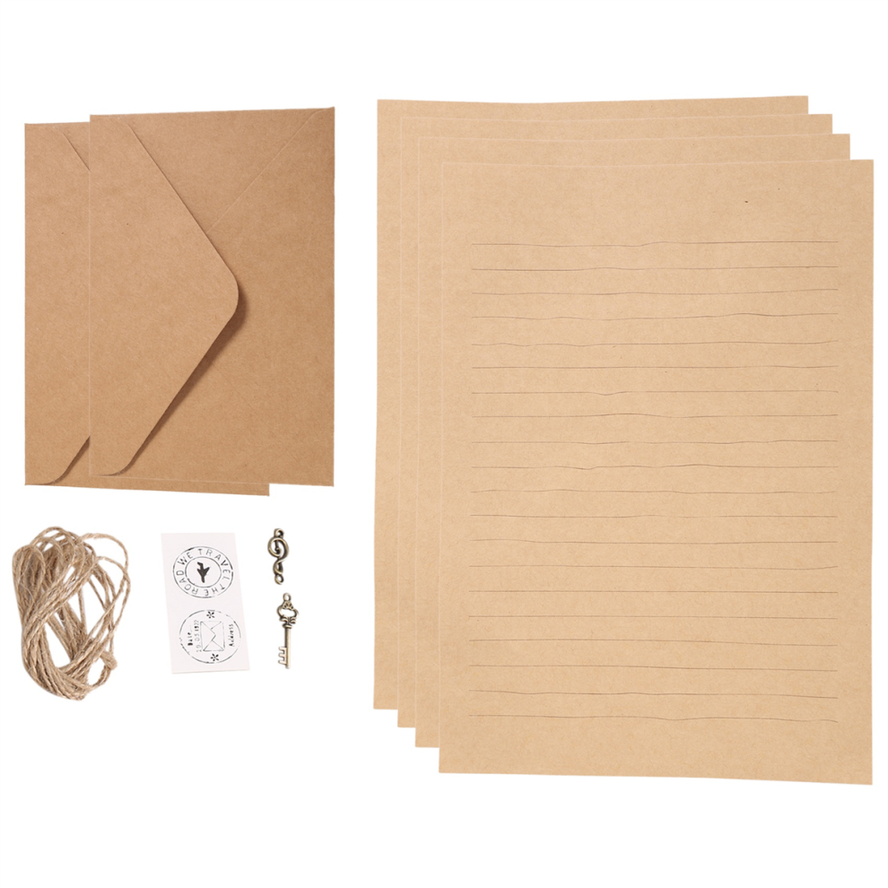 12 Pcs Vintage Kraft Paper Writing European Style for Letter Stationery, Number 16-image-OPC-PGBV7WG-NEW