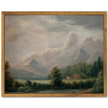 SHENIFY Arte em Tela Vintage emoldurado Paisagens Retro Impressões Decoração Moderna - 8x10in Moldura Natural