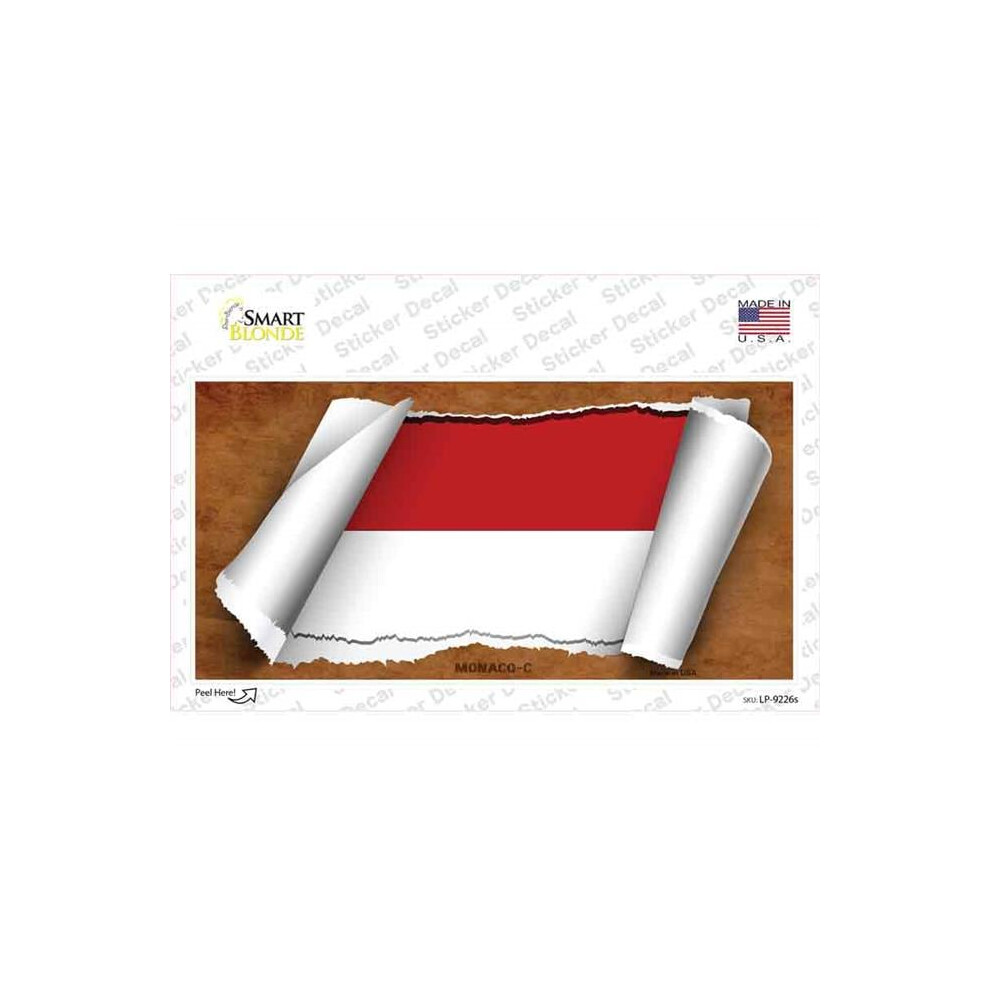 Smart Blonde Lp-9226S-M Monaco Flag Scrolls Novelty Sticker Decal - Medium 792636422508