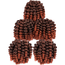 Cabelo de Crochê Curto Jamaican Bounce 5 Pacotes 2X Anéis Cabelos Cacheados 8 Polegadas