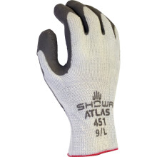 Showa Atlas 451XL-10 Palm Coating Natural Rubber Glove 10-Gauge Isoleret s?ml?s strikket foring Generelt form?l Arbejd X-Large (pakke med 12 par)