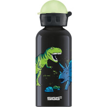 SIGG - Kids Water Bottle - KBT Glow Moon Dinos - With Glow Top - Leakproof - Lightweight - BPA Free - Aluminum - Blue - 14 Oz