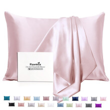 Silk Pillowcase for Hair and Skin with Hidden Zipper Ravmix Both Sides 21Momme Mulberry Silk cooling Pillow case Standard Size 20A26inches 1PcS Sof