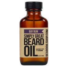 Aceite para barba Simply Great - Aceite para barba con aroma a ron de laurel - Acondicionador para barba de 85 ml (f   cil aplicaci   n) - Natural -
