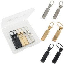 SINCCO 6 Pcs Zipper Pull Replacement  Universal Zipper Pull Tab Fixer Metal Zipper Head Handle Mend Repair Kit for Jacket Purse Backpack Luggage Boot