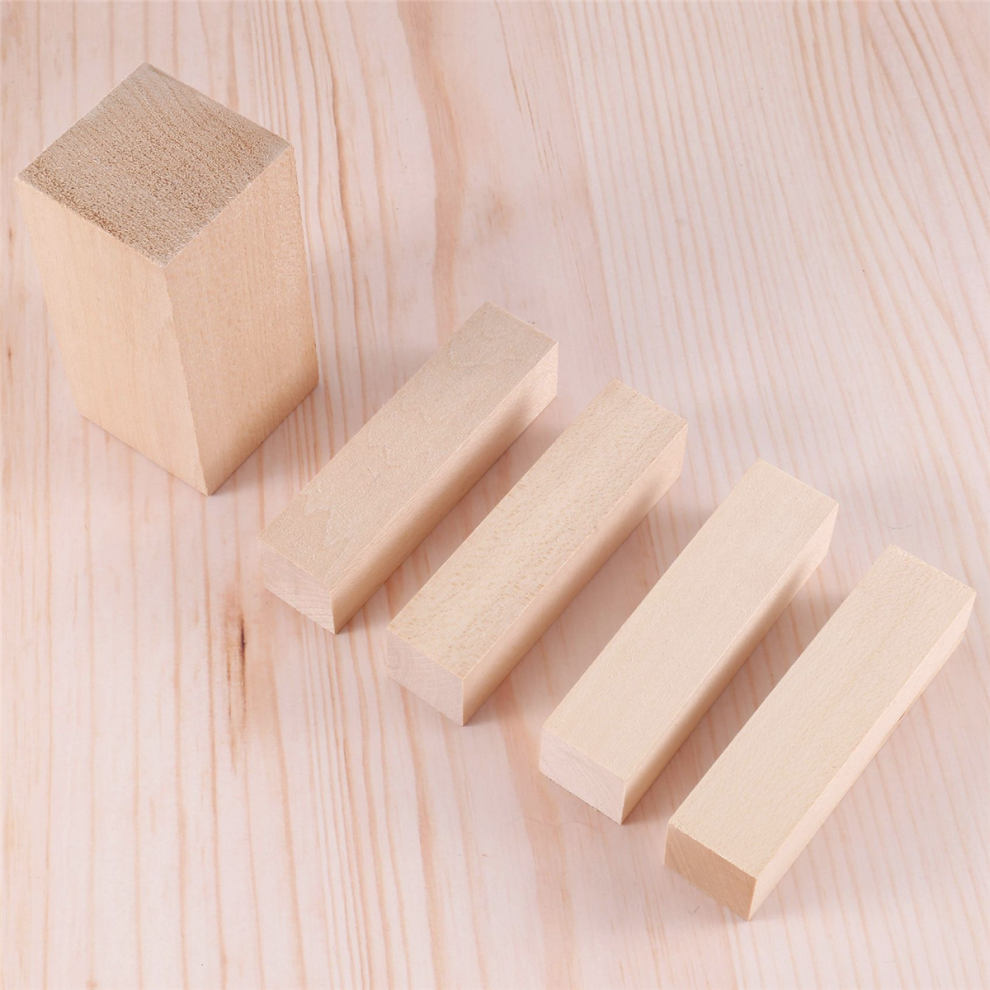 5 Pcs Carving Wood Blocks Whittling Basswood Unfinished Set For Beginners 4851672771905
