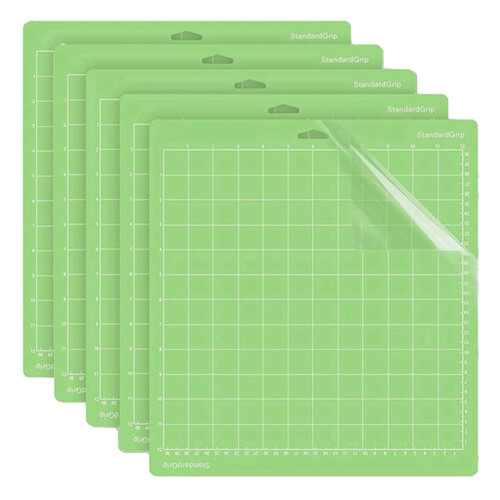 Tapete de corte com 5 peças, leve aderência para One/Air/Explore Air2 e Air 3/Maker e Maker 3, tapetes de quilting 12 x 12 polegadas, verde
