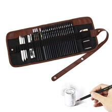Sketching Pencil Set Drawing Pen Charcoal Sketch Included Graphite Pencils Charcoal Pencils Paper Erasable Pen 30pcs Total for Beginners Artist (F