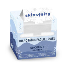 Skinsfairy engangsh?ndkl?der til ansigtet Ultrabl?de, ekstra tykkere, biologisk nedbrydelige t?rreservietter, store 10x10'' 60 Count rene h?ndkl?