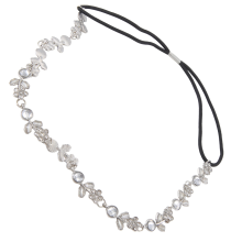 Haarband Elegante Elastiek met Strass Bloemen voor Vrouwen - Zilver