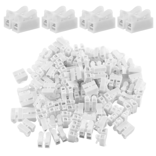100Pcs Plastic 2 Pin Push Quick Cable Connector Wiring Terminal 10A 250V 2