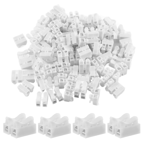 100Pcs Plastic 2 Pin Push Quick Cable Connector Wiring Terminal 10A 250V 1