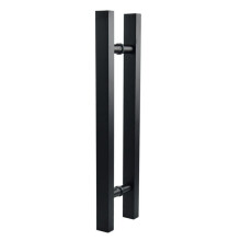 Maniglia per porta in vetro/legno in acciaio inox nero opaco