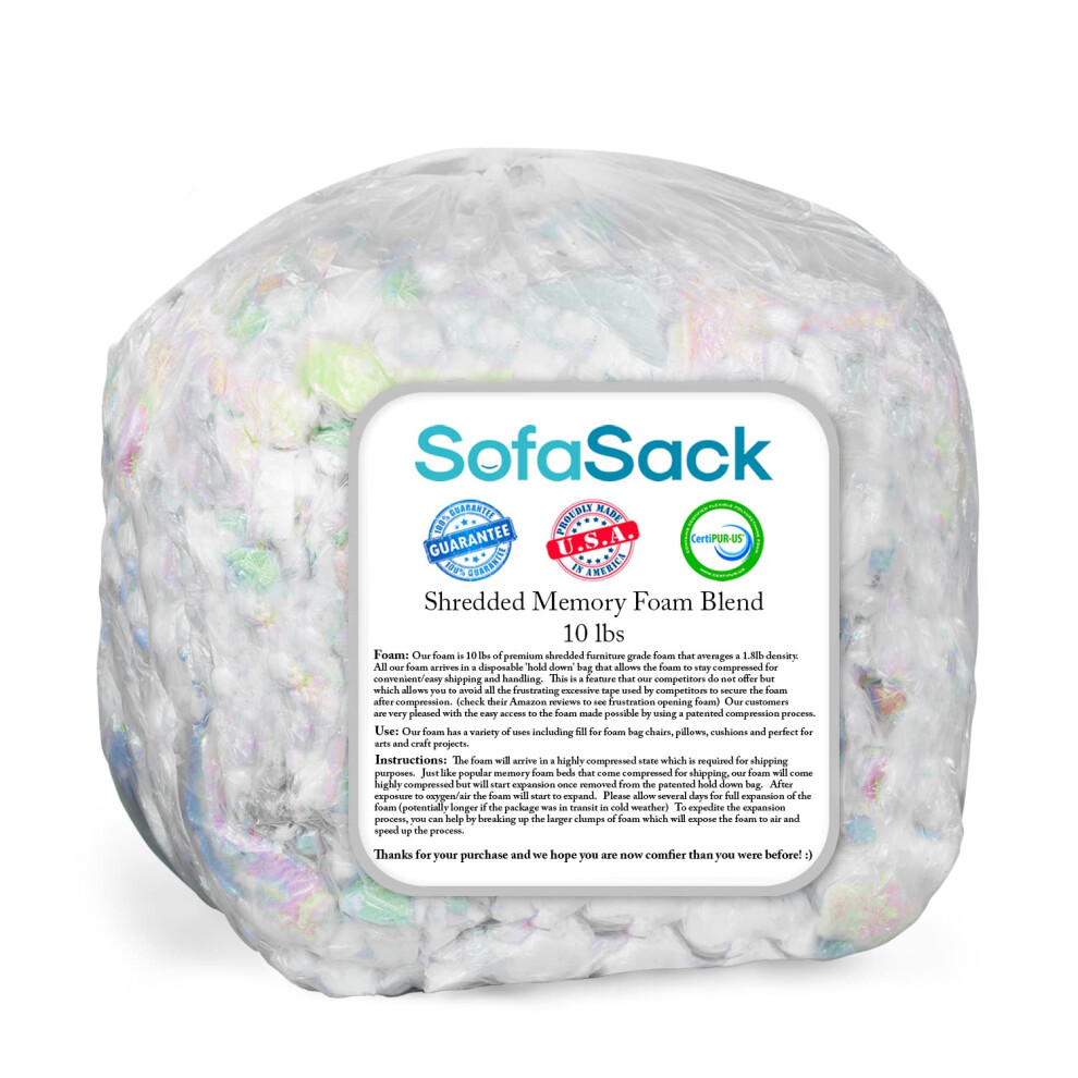 Relleno De Espuma Viscoel Stica Triturada Para Sof , Saco De Dormir, Camas Y Almohadas Para Perros, 4,5 Kg, Multicolor-image