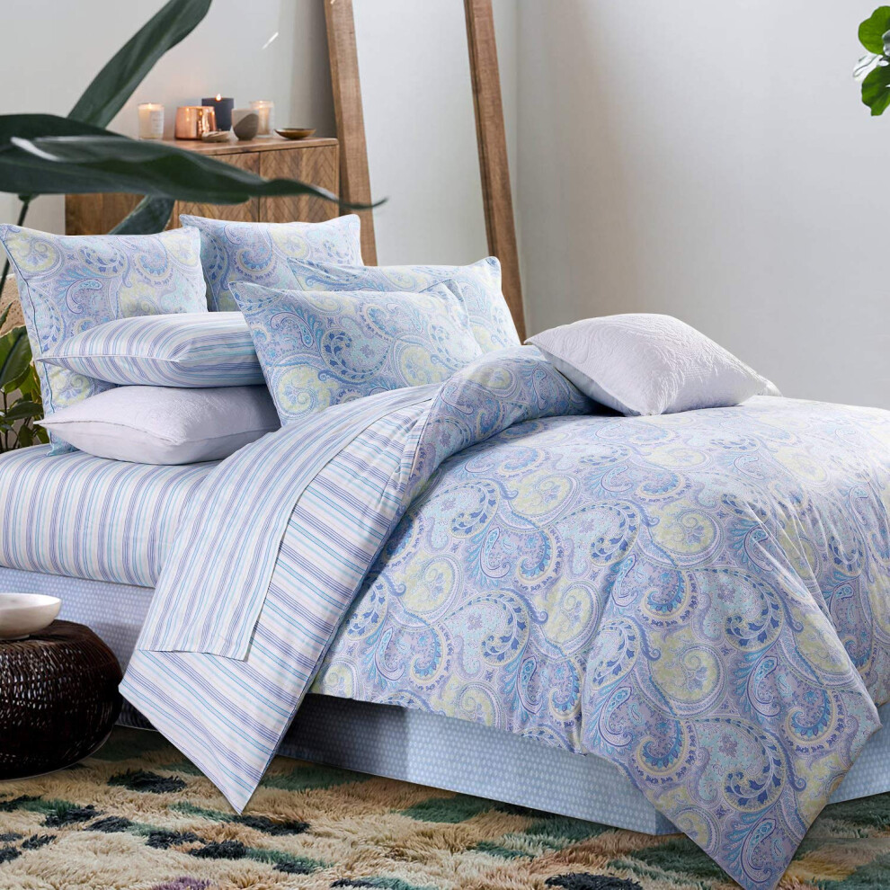 Housse de couette et taies d'oreiller Softta Luruxy Chic Paisley Print 3 pièces Damas moderne Bohème 100 % satin de coton égyptien Motif magnifiq
