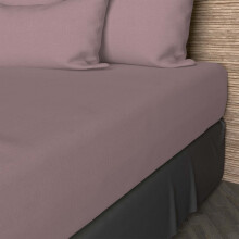 Soleil d'ocre Fitted Sheet Cotton 57 Threads Pink 90 x 190 cm