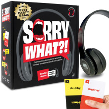 Sorry What - Hilarious Terrible Lip Reading Friends Party Game Based On The Headphone Challenge TikTok Trend - 2+ Players 40 000 Funny Word Phrase Com