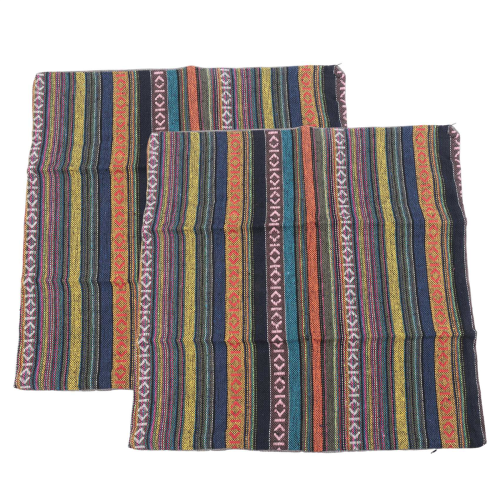 Conjunto de 2 capas de almofadas decorativas boêmias, boho mexicanas, retrô, listradas, multicoloridas, para sofá, 18x18 polegadas 2