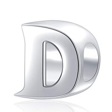 Alfabet Charms Autentisk 925 Sterling S?lv bogstav Initial A-Z Alfabet Perler til Julem?dre Gaver (D)