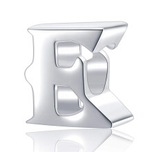 Alfabet Charms Autentiske 925 Sterling S?lv Bogstav Initial A-Z Alfabet Perler til Julem?dre Gaver (E)
