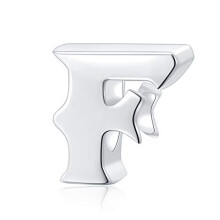 Alfabet Charms Autentiske 925 Sterling S?lv bogstav Initial A-Z Alfabet Perler til Julem?dre Gaver (F)