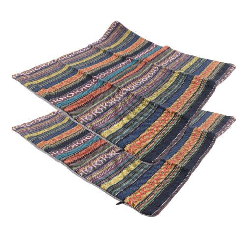 Conjunto de 2 capas de almofadas decorativas boêmias, boho mexicanas, retrô, listradas, multicoloridas, para sofá, 18x18 polegadas 1