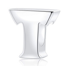 Alfabet Charms Autentisk 925 Sterling S?lv bogstav Initial A-Z Alfabet Perler til julem?dre gaver (T)
