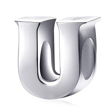 Alfabet Charms Autentisk 925 Sterling S?lv bogstav Initial A-z Alfabet Perler til Julem?dre Gaver (U)