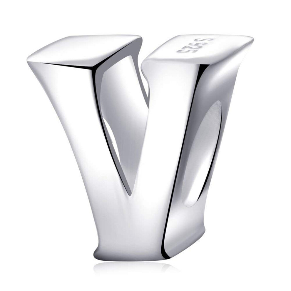 Breloques Alphabet Soukiss Authentiques En Argent Sterling 925 Avec Initiales Az Pour Cadeaux De No L (V)-image