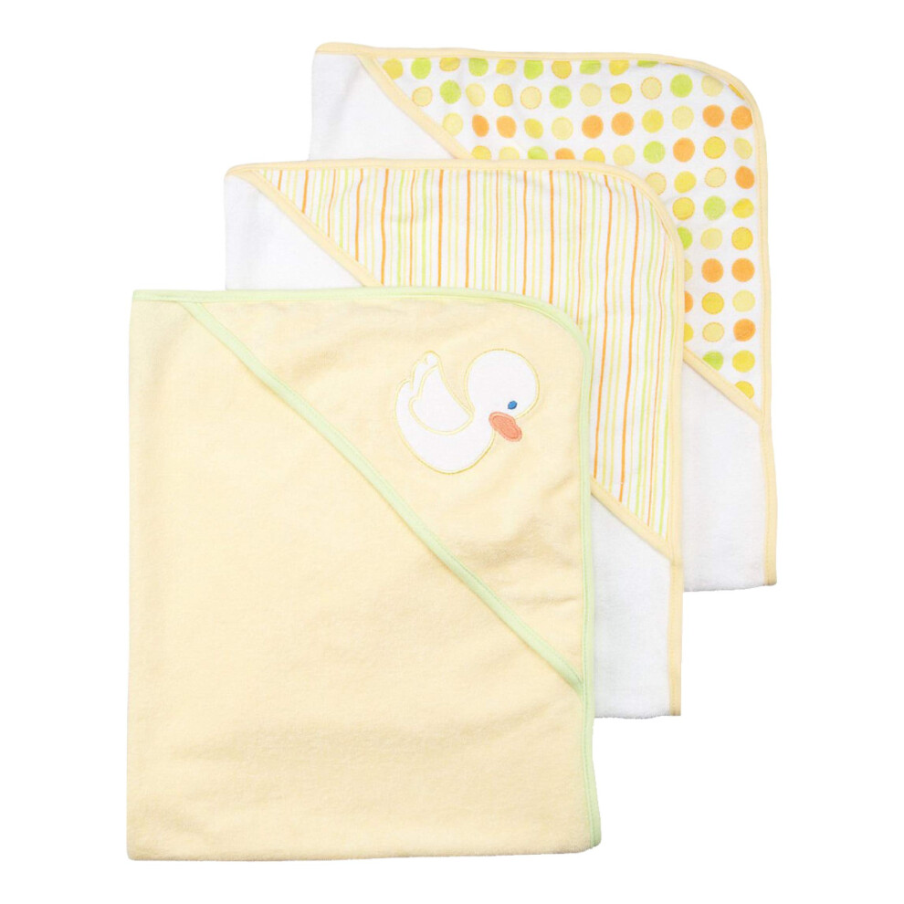 Ensemble de serviettes     capuche Spasilk pour nouveau-n   s gar   ons et filles, lot de 3 serviettes en    ponge douce, motif canard jaune