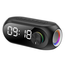 Radiosveglia per camere da letto con luce notturna colorata, doppio allarme, dimmer, timer per pisolino, FM per camera da letto, nero