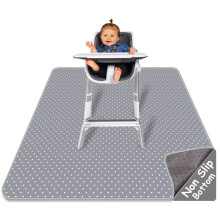 Splat Mat for Under High Chair - Splash Mat Large 51 x 46 Size Washable & Water Resistant Avoid Messes Multiple Uses Easy to Wipe Quick Drying -