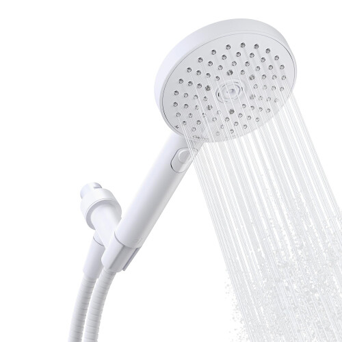 Chuveiro Manual Sproos, alta pressão, 3 funções de spray, mangueira longa de 70 polegadas, 4 cores (Branco)