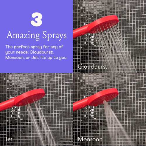 Chuveiro Manual Sproos, alta pressão, 3 funções de spray, mangueira longa de 70 polegadas, 4 cores (Branco) 2