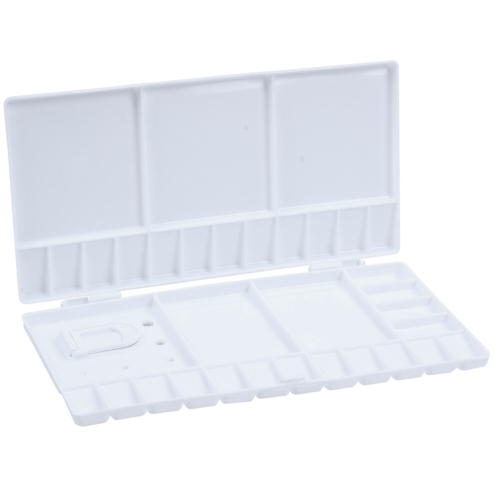 Palette de peinture à l'huile et à l'aquarelle en plastique blanc, 33 compartiments, grande taille