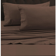 Tribeca Living Queen Luxe massief flanel hoeslaken met extra diepe zak Geschikt voor maximaal 24"" matras Chocolade