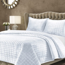 Tribeca Living Velvet Queen Queen Queen Set din trei piese Set de lenjerie de pat pentru cusaturi include o matlasa supradimensionata ?i doua per