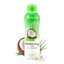 TropiClean Shampoo Deodorante per Cani con Aloe e Cocco per Cani Puzzolenti | Shampoo per il controllo degli odori per cani puzzolenti | Shampoo