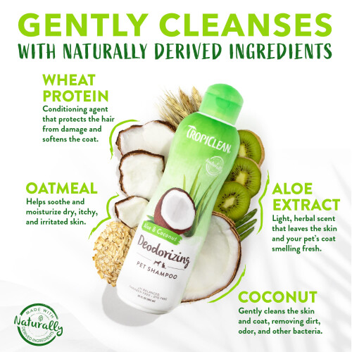 TropiClean Σαμπουάν Αποσμητικό Σκύλων Aloe & Coconut για Δυσάρεστες Οσμές 2
