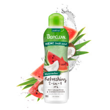 Tropiclean Watermelon che rinfrescano shampoo e balsamo per gatti e cani 2 in 1 | Forniture per il bagno per gatti e cani | 20 once | Realizzato negl