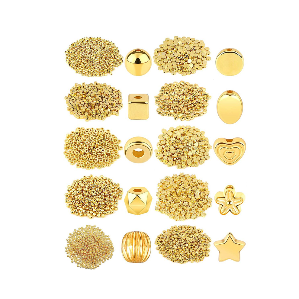 1500Pcs 10 Styles Spacer Beads Assorted Jewelry Making Loose For Diy Bracelet Necklace Earring Gold 4851672789160