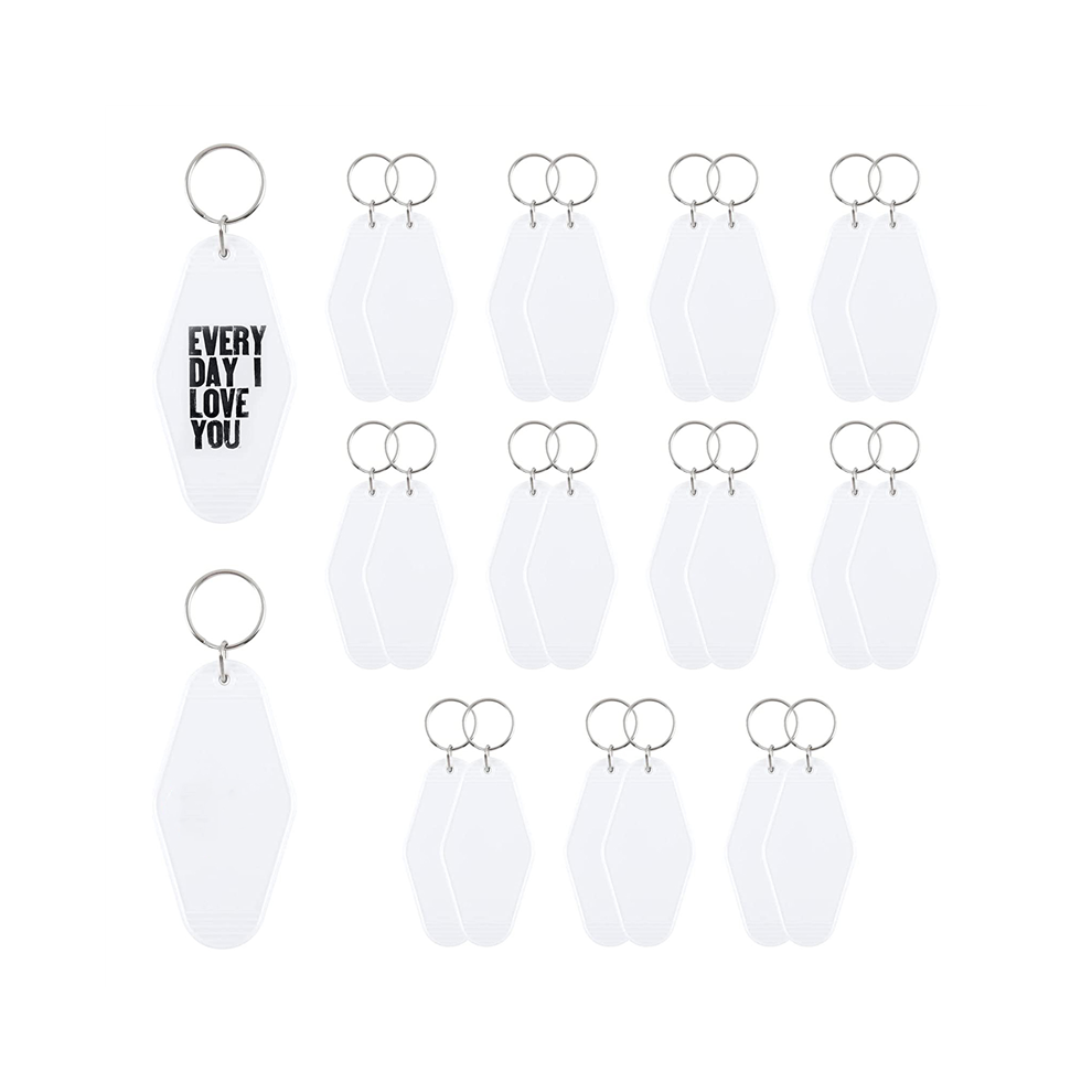 24 Pack Motel Hotel Keychain Blank Vintage Key Tag Blanks For Vinyl Projects Sublimation Decoration 4851672789184