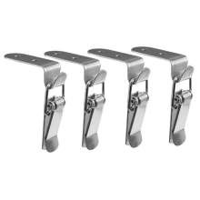 90 Degrees Duck-Mouth Buckle Hook Lock Stainless Steel Spring Loaded Draw Toggle Latch Clamp Silver Hasp Catch A