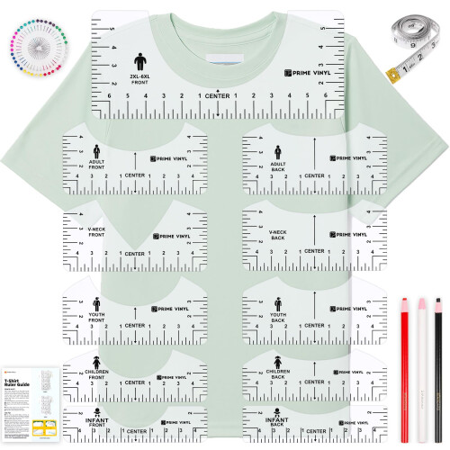 Tshirt Ruler Guide for Vinyl Alignment for 17pcs Tshirt Ruler for ...