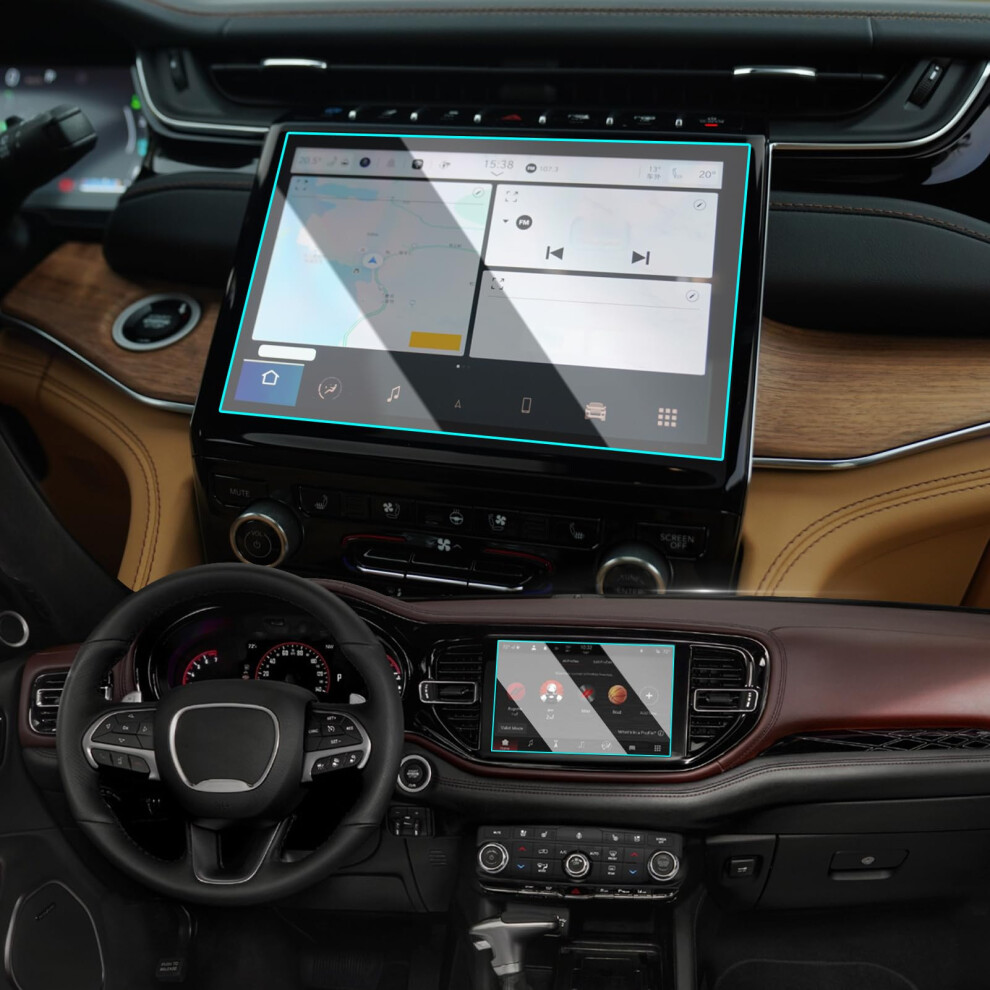 Ttcr-Ii Compatible With Jeep Grand Cherokee L Screen Protector Dodge Durango 2021-2024 For 2021-2024 Chrysler Pacifica Touchscreen Protector 10.1-Inc 703532357221