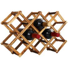 Estante de vino de madera plegable independiente con capacidad para 10 botellas, estante de mostrador, almacenamiento